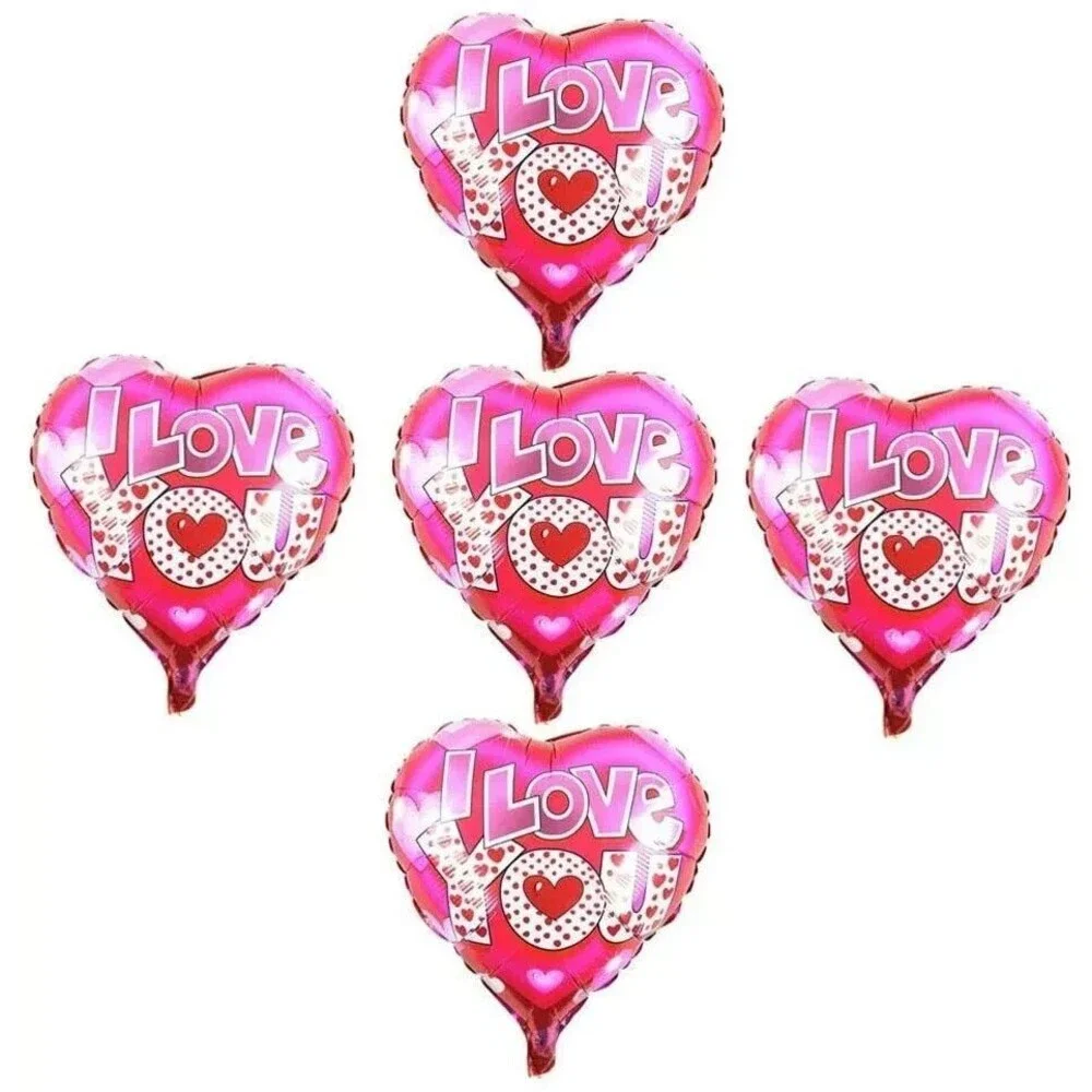 Set of 10 Heart Foil 'I Love You